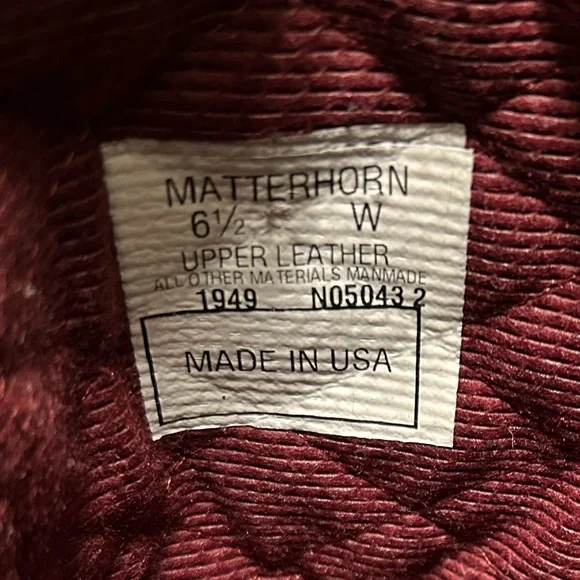 MATTERHORN MEN'S BLACK LEATHER 200 GRAM 1949 BOOTS Insulated 6.5W Made In USA - Picture 5 of 11